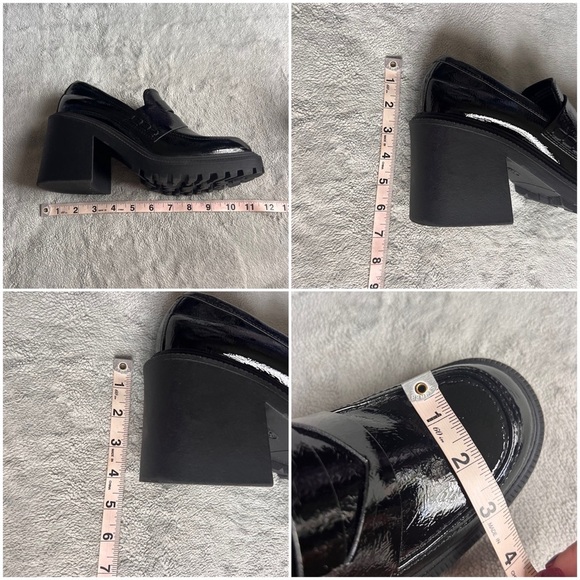 A New Day Hudson Platform Patent Leather Chunky Heel Goth Loafer Jet Black 9.5 - Picture 13 of 13